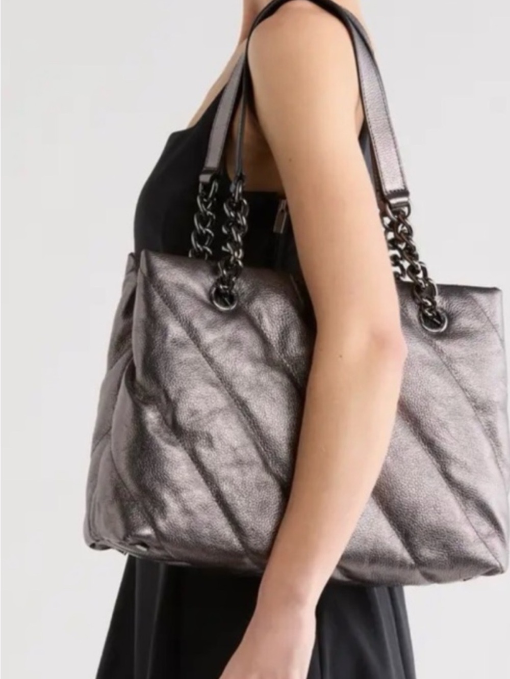 Kurt Geiger Leather Soho dark metallic bag - Picture 2 of 16